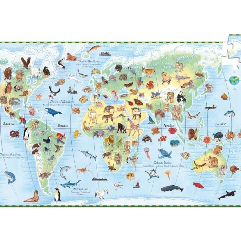 Puzle de 100 piezas con libro Animales del mundo