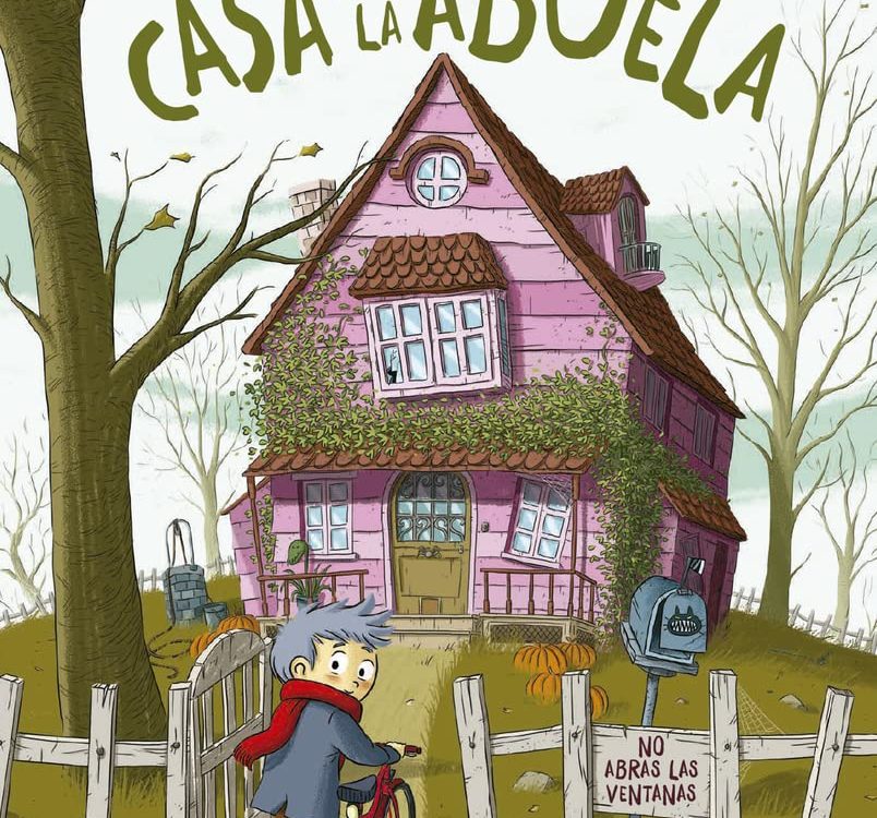 portada del libro en la que se ve como un niño entra en el jardín de una casa que aparece al fondo